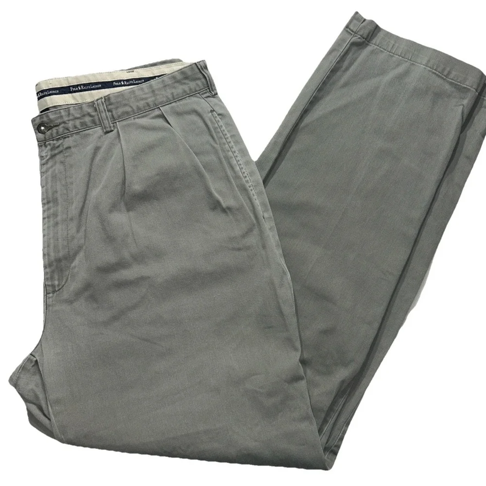 Polo Ralph Lauren 38x34 Grey  Straight Leg Classic Chino 90s Pants‎